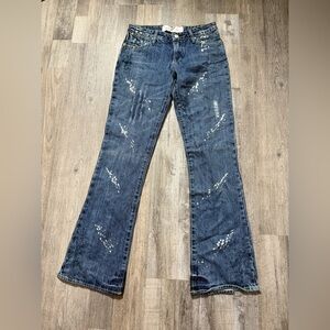 Paper Denim & Cloth Blue Flare Wide Leg Jeans Y2K Vintage Denim